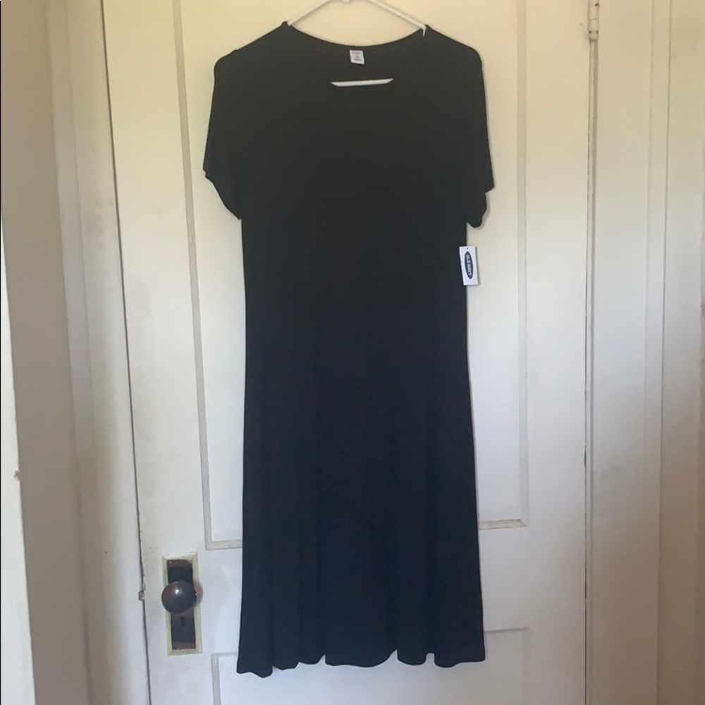 Old Navy t-shirt dress. Medium Tall. Black.